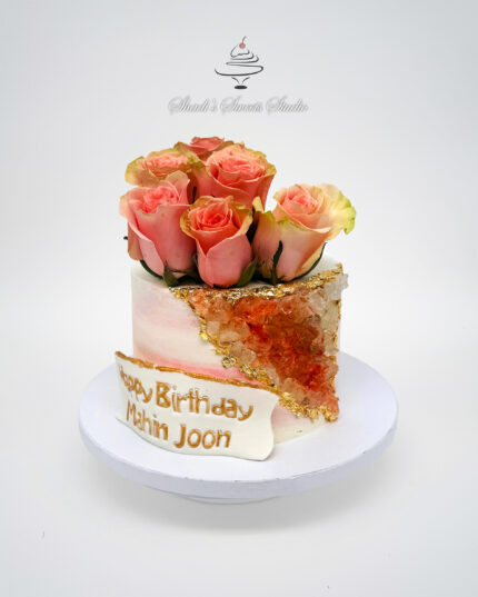 Rose Gold Geode Cake