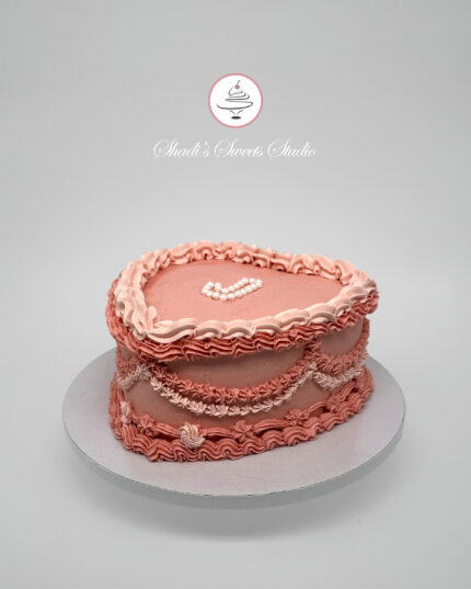 Vintage Rose Heart Cake